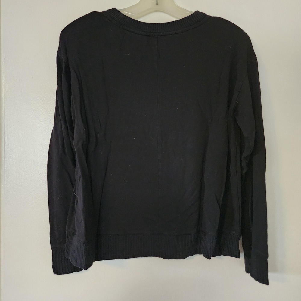 S Solid Black Y2K Long Sleeve Sweater by Splindid, Size Small - Picture 4 of 7